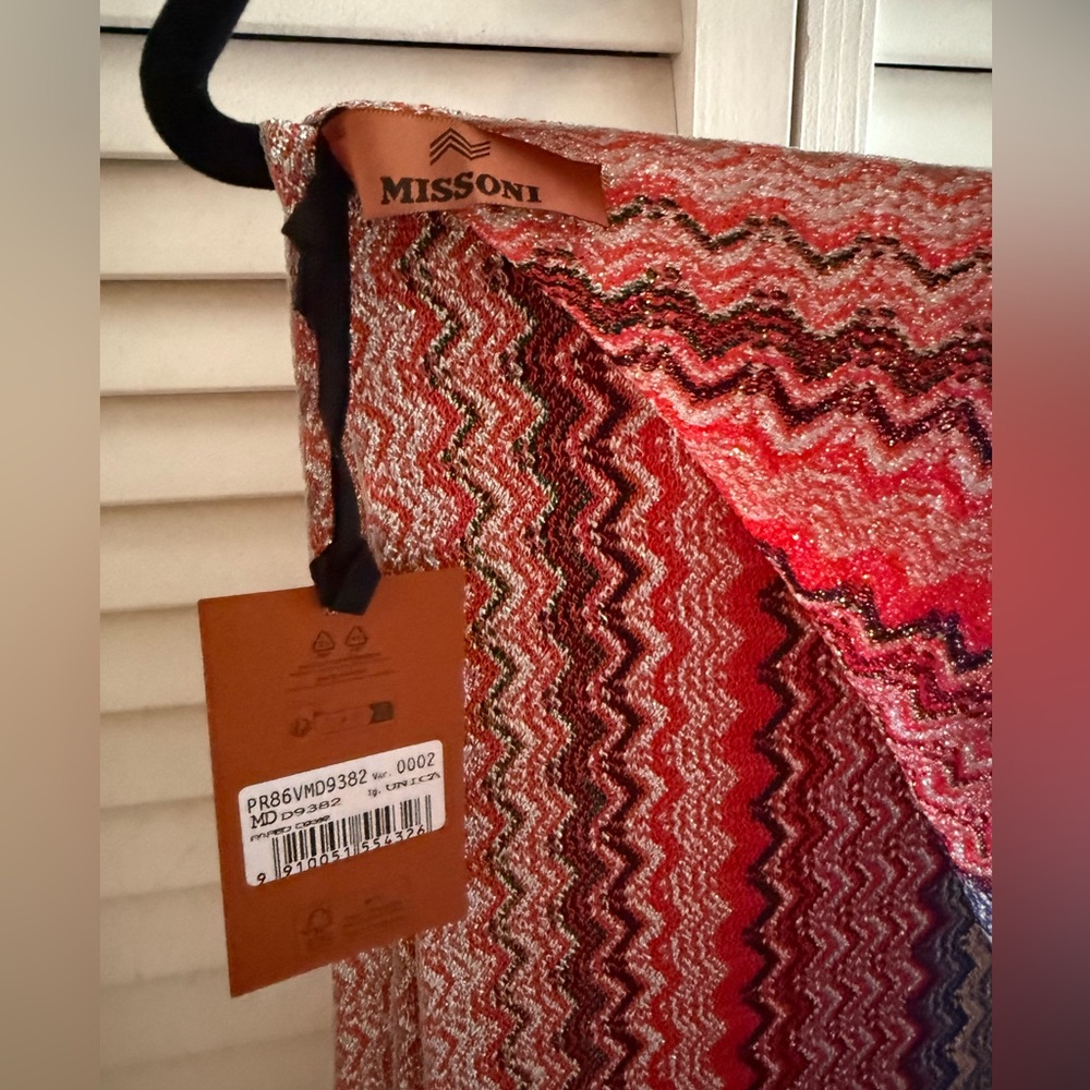Missoni Multicolor Chevron Knit Pareo Sarong Wrap Skirt Beach Dress $840 NWT! - Picture 7 of 10